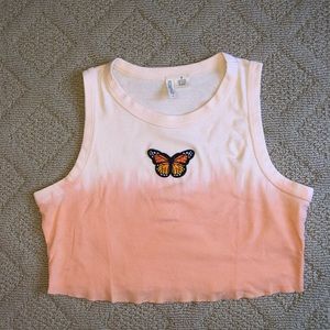butterfly embroidery tank trendy